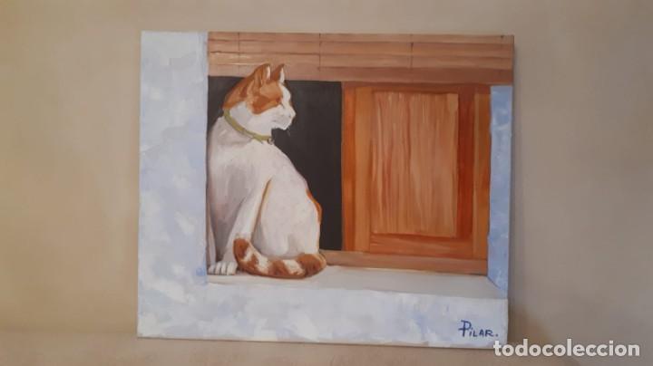 Segunda mano: Lienzo pintura de gato - Foto 1