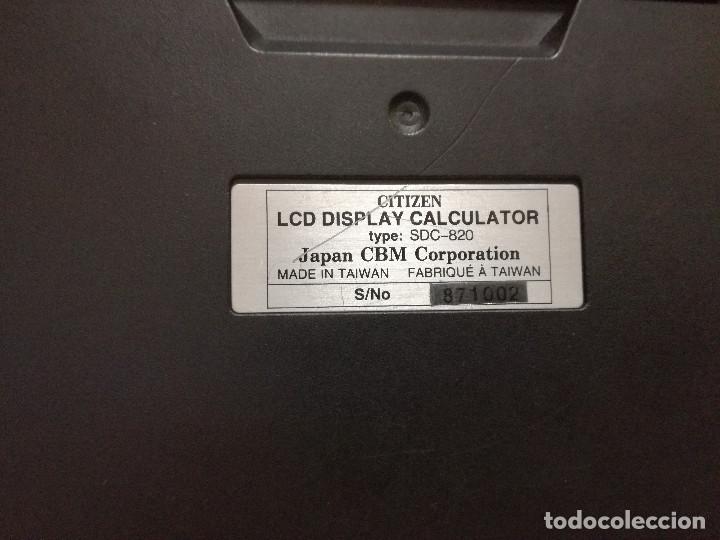 Segunda mano: CALCULADORA SOLAR - CITIZEN SDC-820 (FUNCIONANDO) - Foto 10