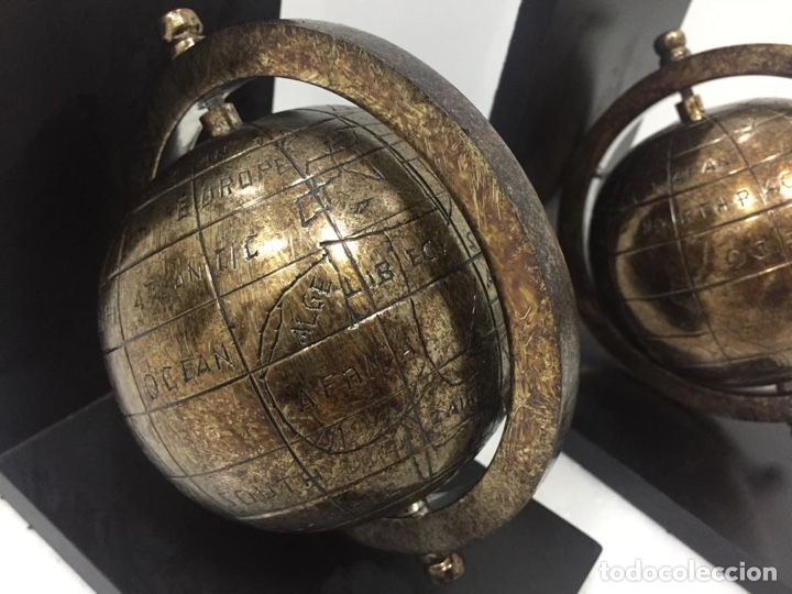 Segunda mano: PRECIOSOS SUJETALIBROS GLOBOS TERR&Aacute;QUEOS EN METAL - Foto 8