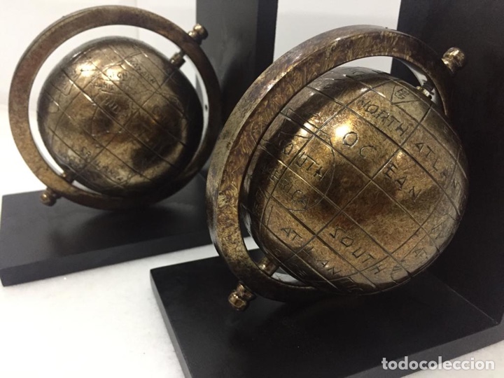 Segunda mano: PRECIOSOS SUJETALIBROS GLOBOS TERR&Aacute;QUEOS EN METAL - Foto 9