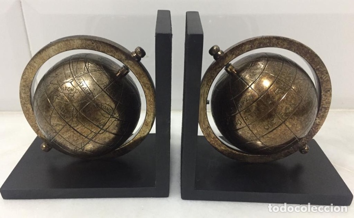 Segunda mano: PRECIOSOS SUJETALIBROS GLOBOS TERR&Aacute;QUEOS EN METAL - Foto 10