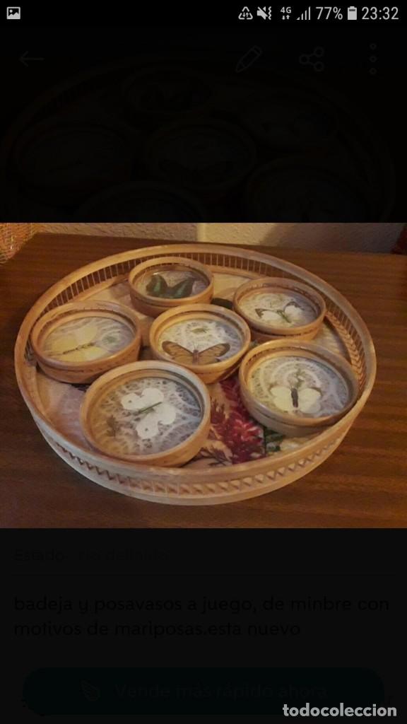 Segunda mano: BANDEJA VINTAGE CON POSAVASOS - Foto 1