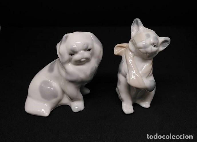 Segunda mano: 2 Figuras de Perro y Gato Porcelana - Foto 1