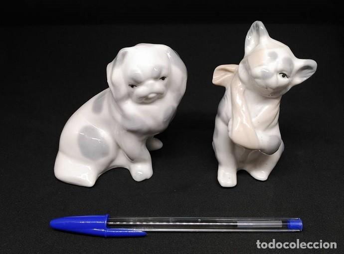 Segunda mano: 2 Figuras de Perro y Gato Porcelana - Foto 2