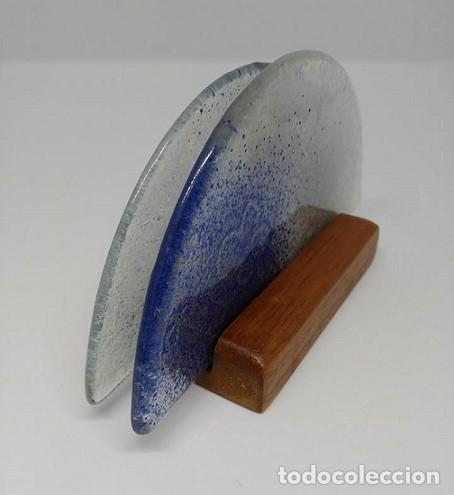 Segunda mano: Servilletero Cristal Flor Azul - Foto 4