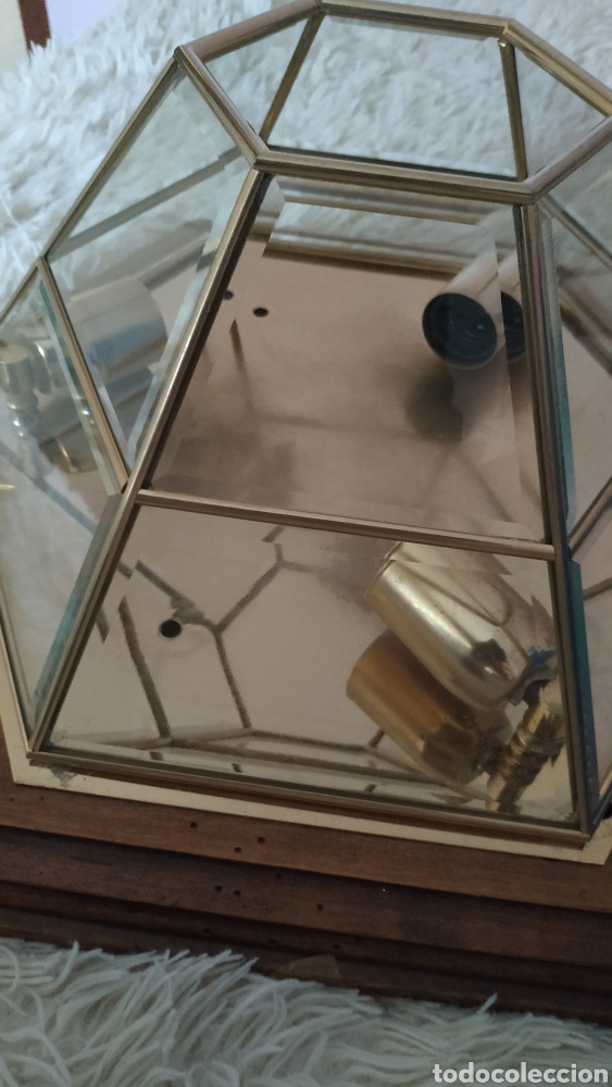 Segunda mano: Lampara hexagonal de cristal y madera,tipo granadino. grande - Foto 7