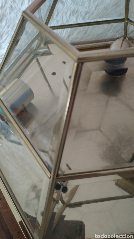 Segunda mano: Lampara hexagonal de cristal y madera,tipo granadino. grande - Foto 8