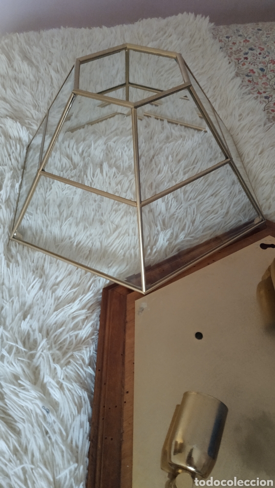 Segunda mano: Lampara hexagonal de cristal y madera,tipo granadino. grande - Foto 10