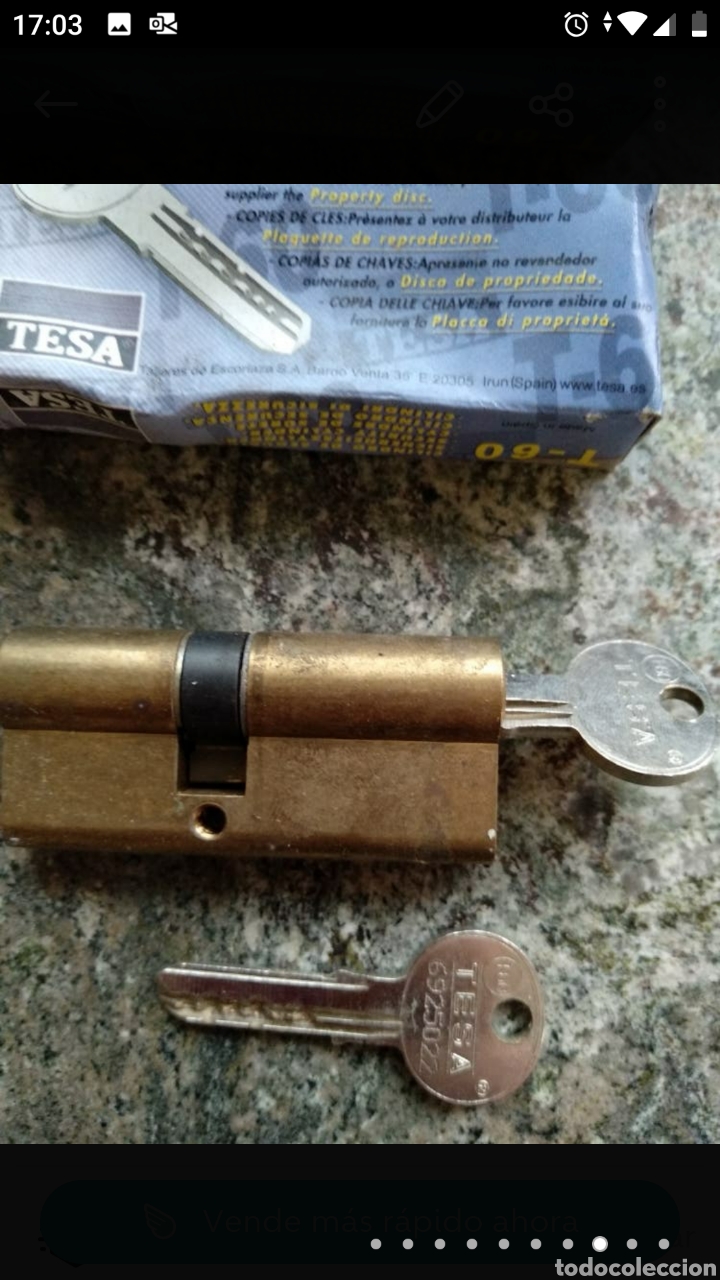 Segunda mano: Cerradura Tesa T-60 con dos llaves - Foto 3