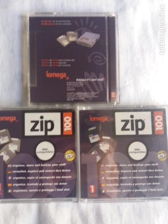 Segunda M&atilde;o: ZIP 100MB, LOTE DE 3 OMEGA PARA PC. PARA PROTEGER TRASLADAR Y ORGANIZAR SUS DATOS. VER FOTOS.
