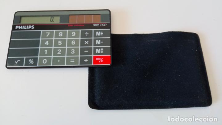 Segunda mano: Calculadora solar de bolsillo tama&ntilde;o tarjeta. Philips - Foto 2