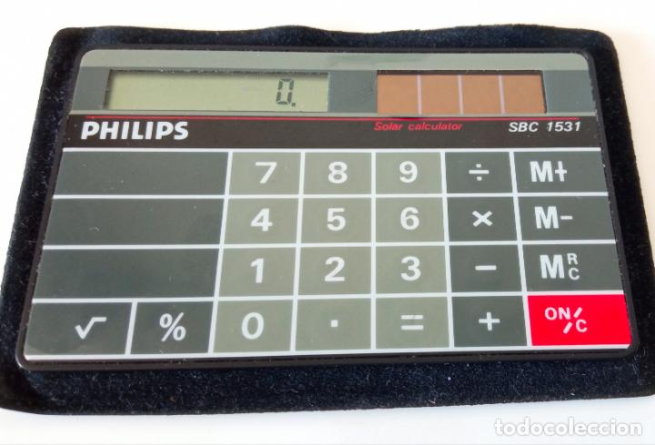 Segunda mano: Calculadora solar de bolsillo tama&ntilde;o tarjeta. Philips - Foto 1