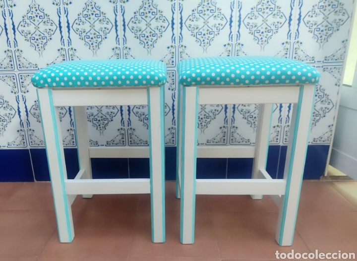 Segunda mano: 4 taburetes madera pino 4 - Foto 2