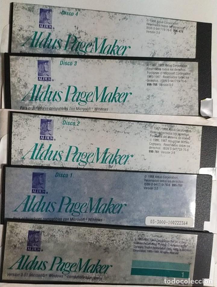 Segunda mano: Software Aldus PageMaker, Microsoft y dBASE III (10 diskettes de 5,25 pulgadas) y caja de pl&aacute;stico - Foto 2