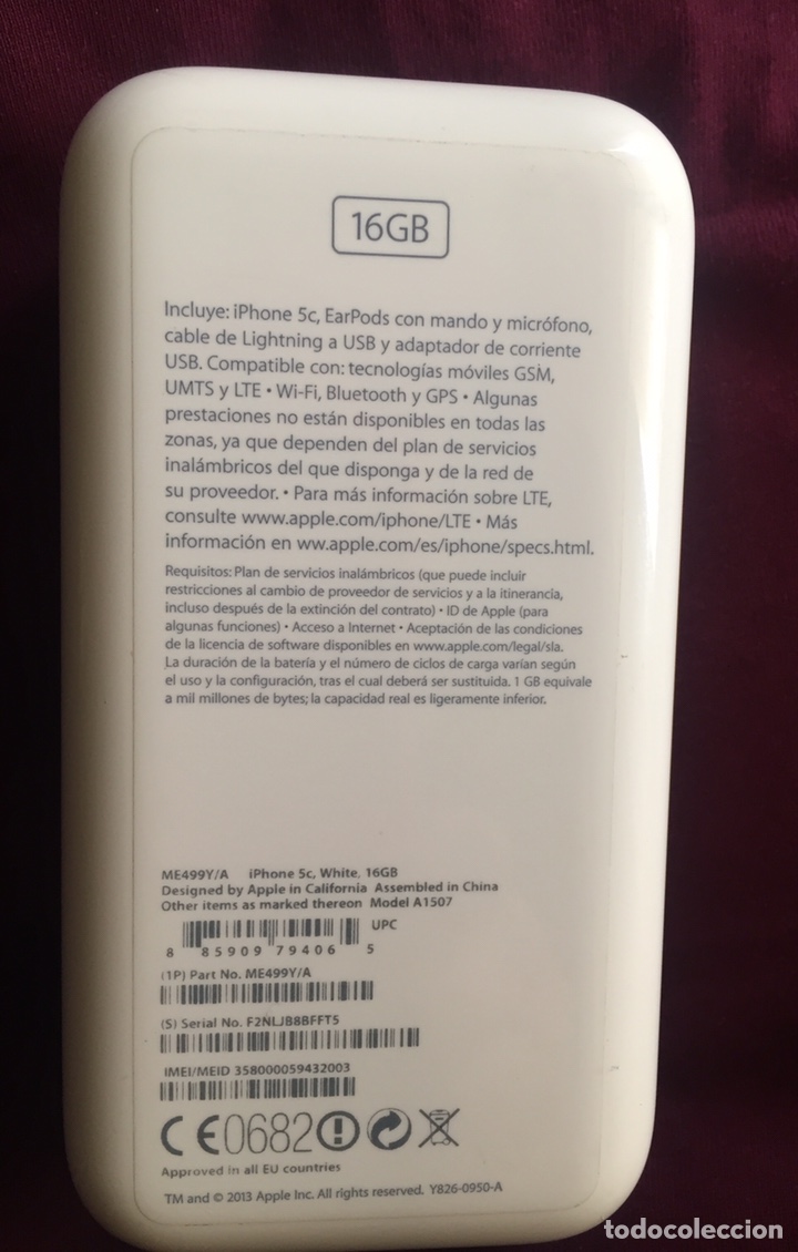 Segunda mano: Caja de IPhone 5C 16 Gb con llave Sim - Foto 4