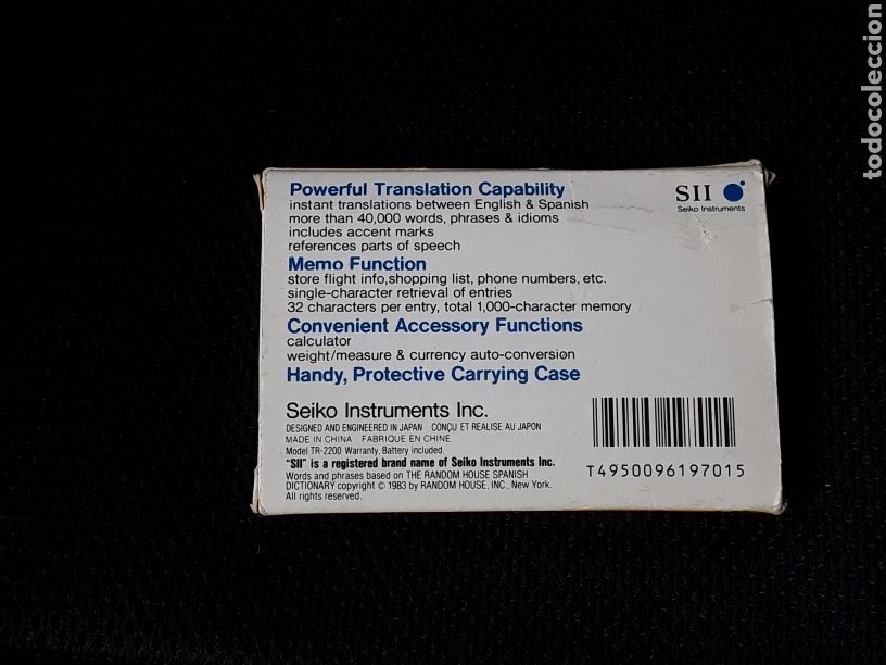 Segunda mano: TRADUCTOR ESPA&Ntilde;OL- INGLES Y CALCULADORA SEIKO TR-2200 - Foto 5