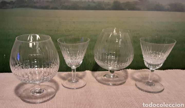 Segunda mano: Dos copas de co&ntilde;ac y dos copas de licor. Cristal tallado - Foto 1