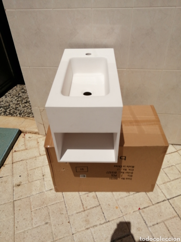 lavabo de diseño con estante inferior , ideal c - Artículos de Segunda Mano de Hogar y en - 261302820