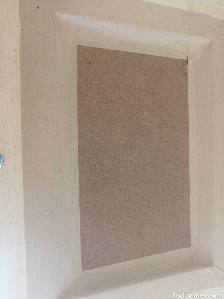 Segunda mano: LAMINA ESMALTADA EN PRECIOSA MOLDURA DE MADERA - Foto 4