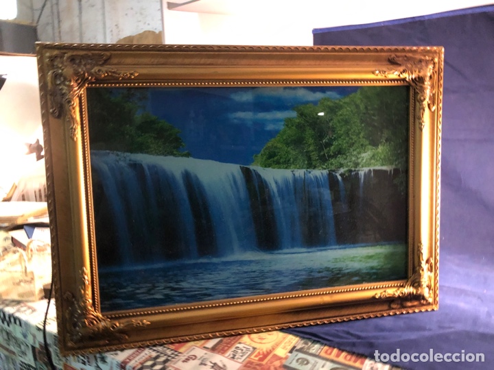 Segunda mano: Cascada iluminada y con efecto de movimiento. enmarcada - Foto 2