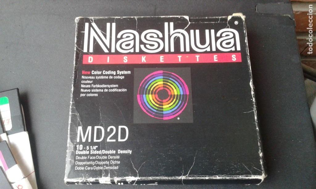 Segunda Mano: CAJA DE CARTON NASHUA PARA DISQUETTES 5 1/4 PULGADAS DISCO FLEXIBLE