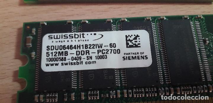Segunda mano: 03-00210-2 MODULOS MEMORIA RAM 512 MB -DDR-PC2700 - Foto 3
