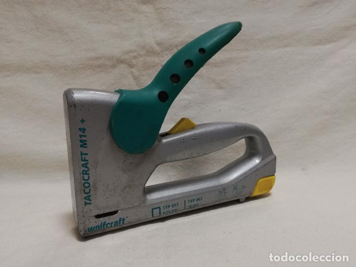 Segunda mano: GRAPADORA PISTOLA DE MANO - MARCA WOLFCRAFT TACOCRAFT M14+ (FUNCIONA) - HERRAMIENTA - Foto 1