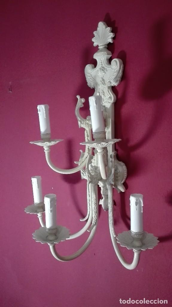 Segunda mano: APLIQUE PARED DE 5 BRAZOS ESTILO PALACIEGO - Foto 6