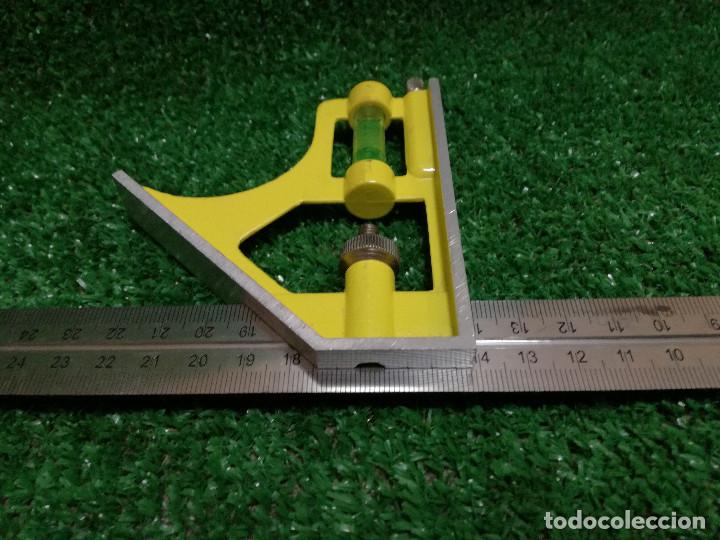 Segunda mano: ESCUADRA AJUSTABLE DE HIERRO Y ALUMINIO CON NIVEL - HERRAMIENTA - Foto 8