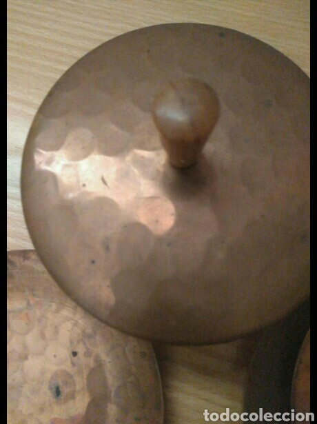 Segunda mano: 6 Platitos de cobre con azucarera - Foto 3