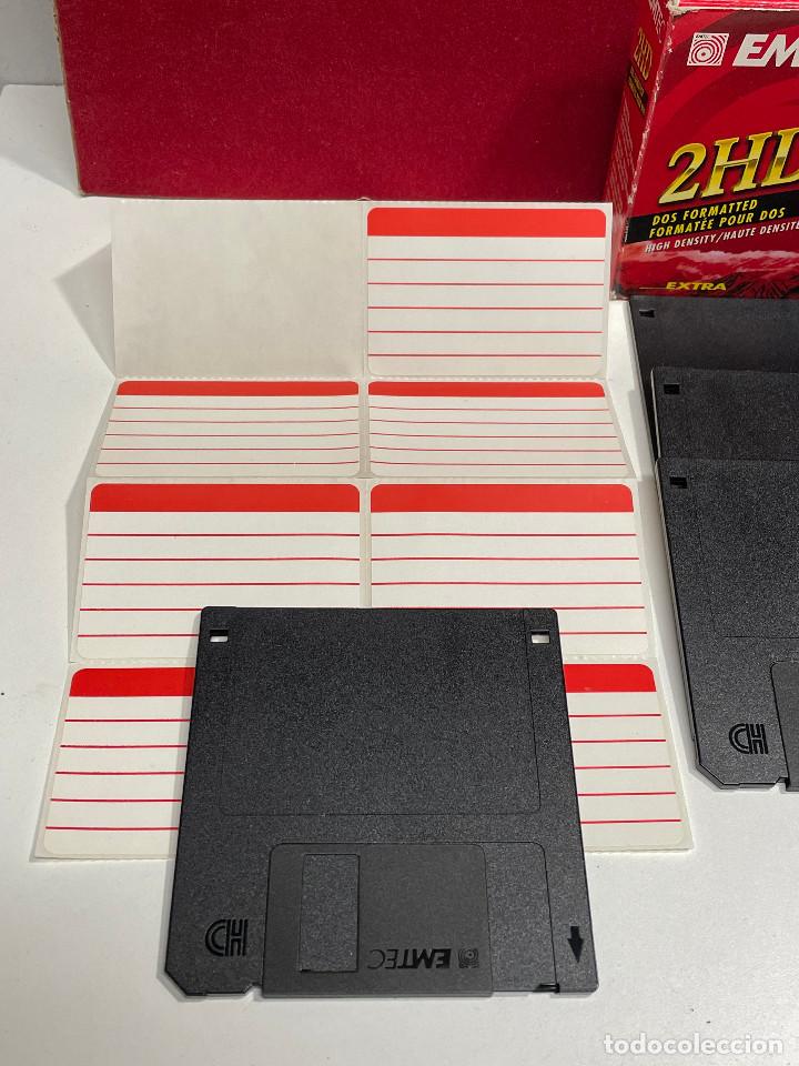 Segunda mano: LOTE 7 DISKETTES EMTEC SIN USO CON PEGATINAS Y CAJA ORIGINAL - Foto 2