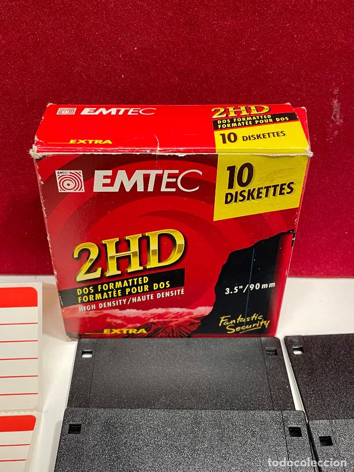 Segunda mano: LOTE 7 DISKETTES EMTEC SIN USO CON PEGATINAS Y CAJA ORIGINAL - Foto 3