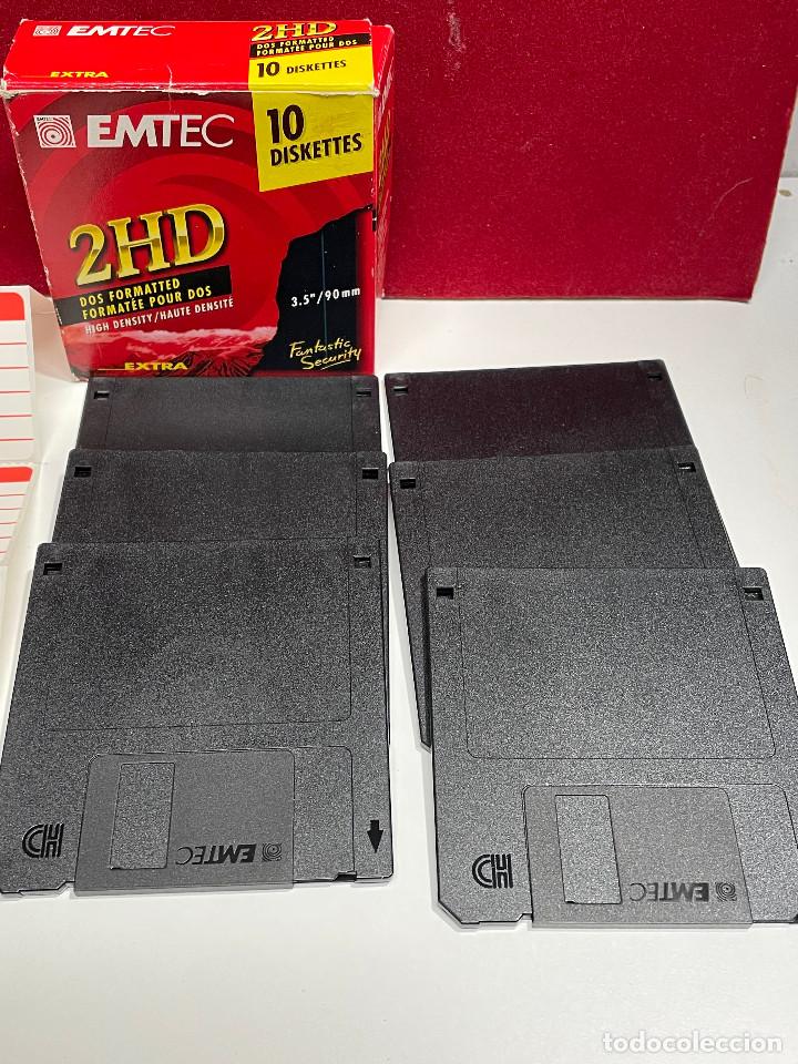 Segunda mano: LOTE 7 DISKETTES EMTEC SIN USO CON PEGATINAS Y CAJA ORIGINAL - Foto 4