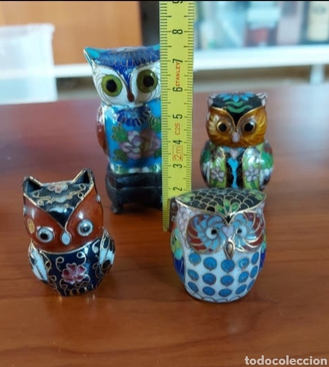 Segunda mano: Buhos Cloisonne Impecables - Foto 2
