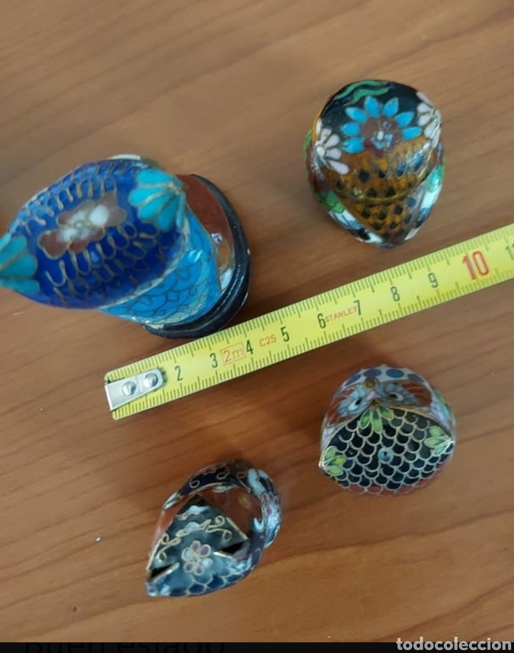 Segunda mano: Buhos Cloisonne Impecables - Foto 4