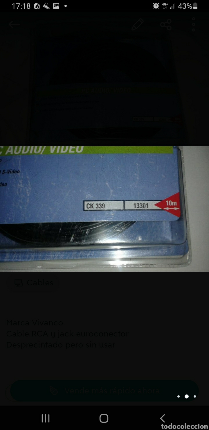 Segunda mano: CABLE PC AUDIO/VIDEO 10 metros - Foto 2