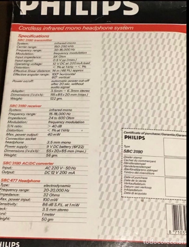 Segunda mano: AURICULARES INFRAROJOS. MARCA PHILIPS - Foto 8