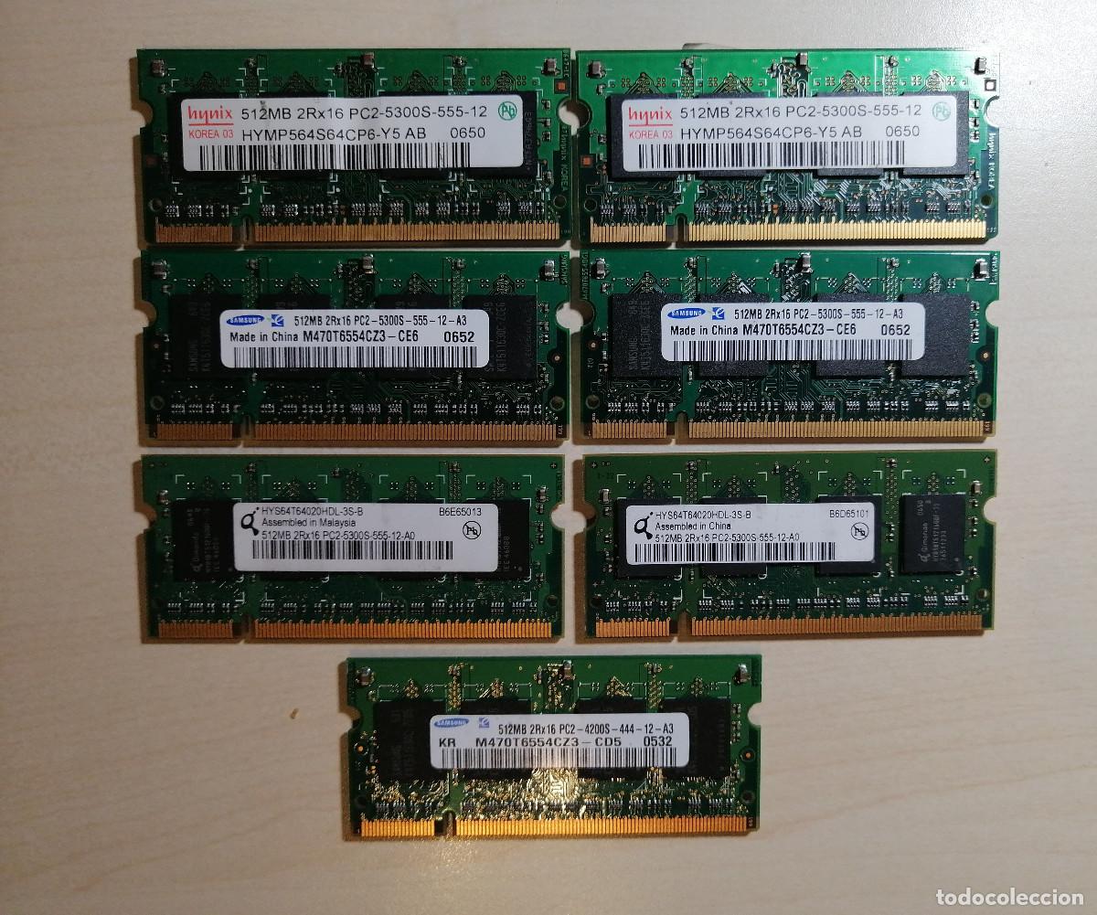 Segunda mano: Siete m&oacute;dulos de memoria RAM de 512 MB - Foto 1