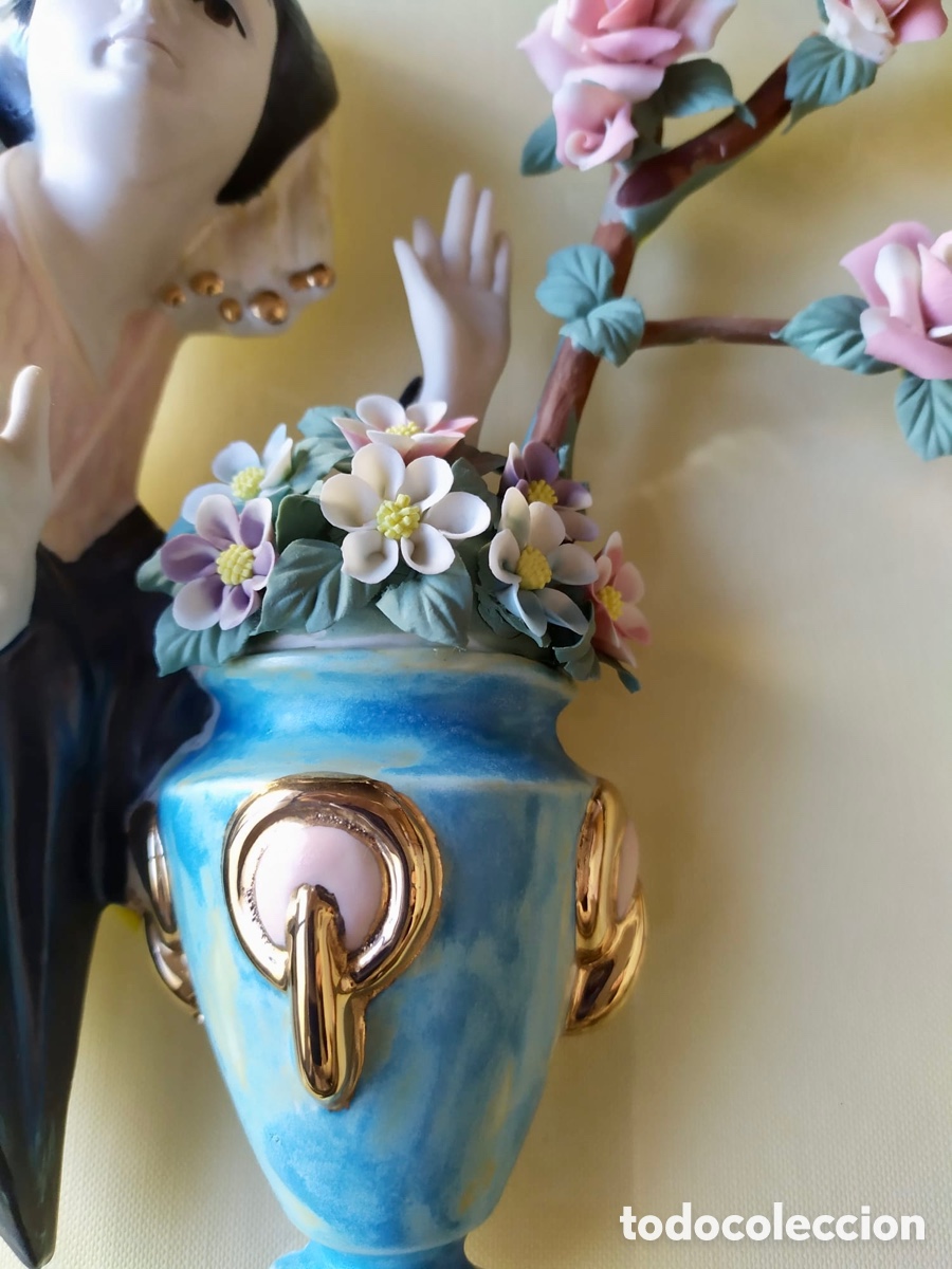 Segunda mano: 2 cuadros en relieve con geisha y cerezos en flor - Foto 12