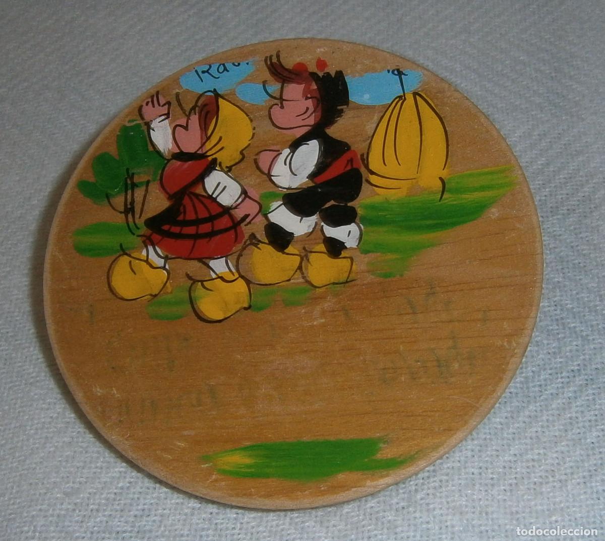 Segunda mano: plato peque&ntilde;o de madera pintado a mano - Foto 1