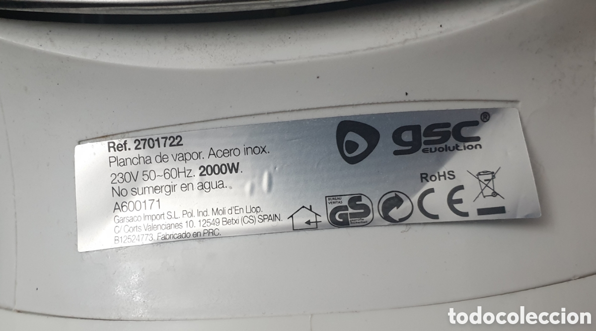 Segunda mano: PLANCHA DE VAPOR GSC EVOLUTION - Foto 7