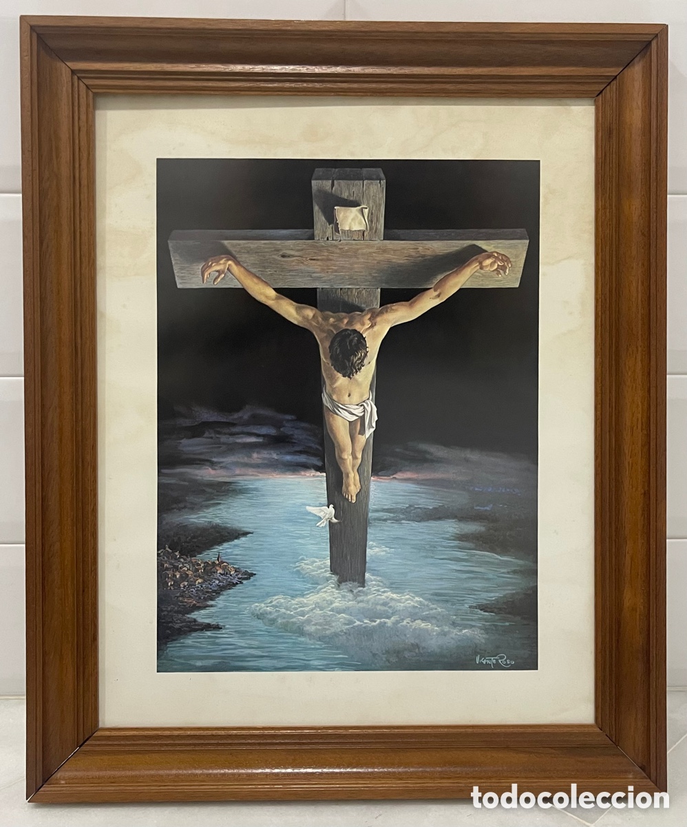 preciosa lámina de jesús crucificado enmarcada - Acquista Oggetti di  seconda mano per la casa e la decorazione su todocoleccion