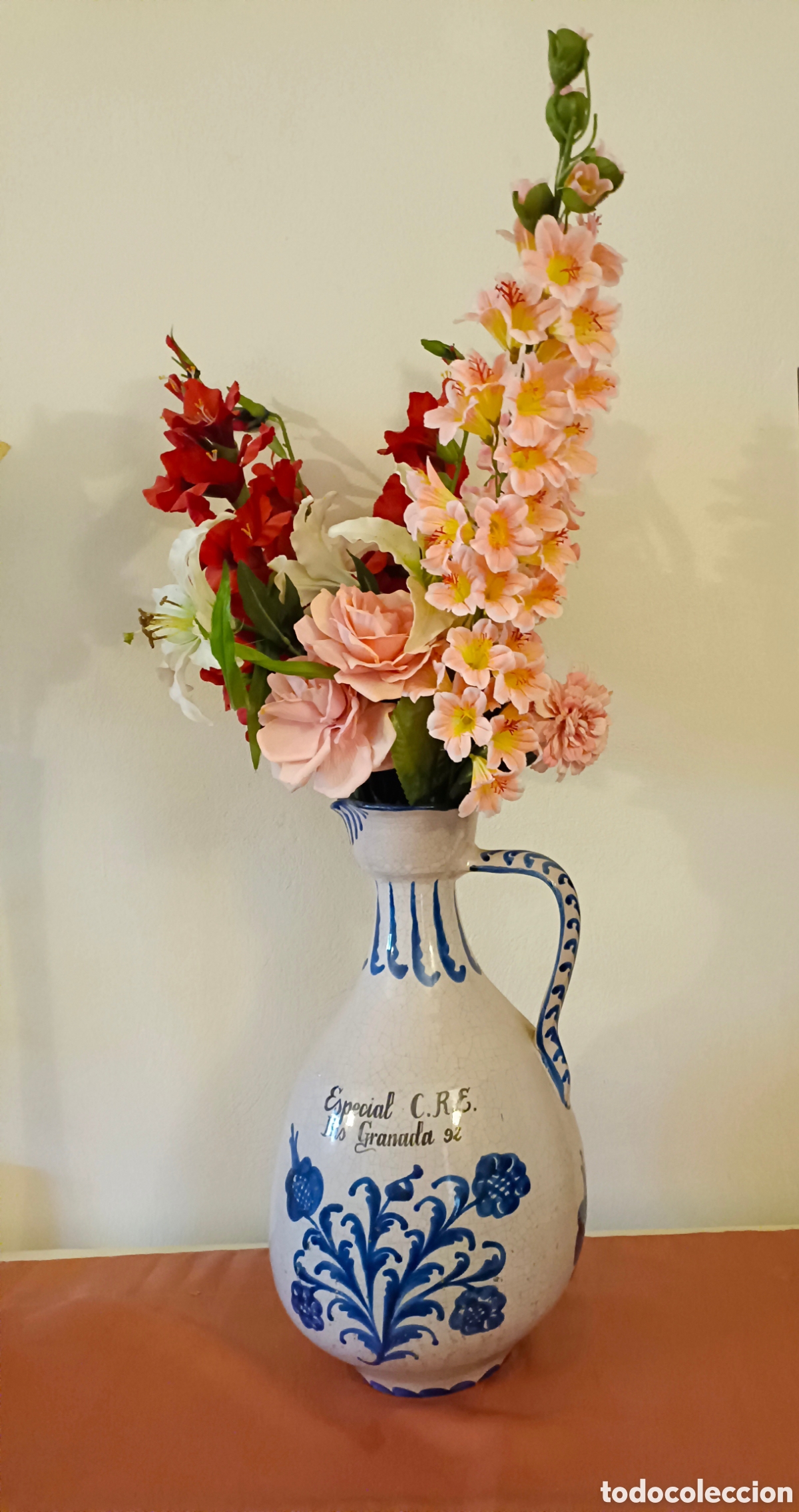 Segunda mano: Jarr&oacute;n cer&aacute;mica con flores - Foto 2