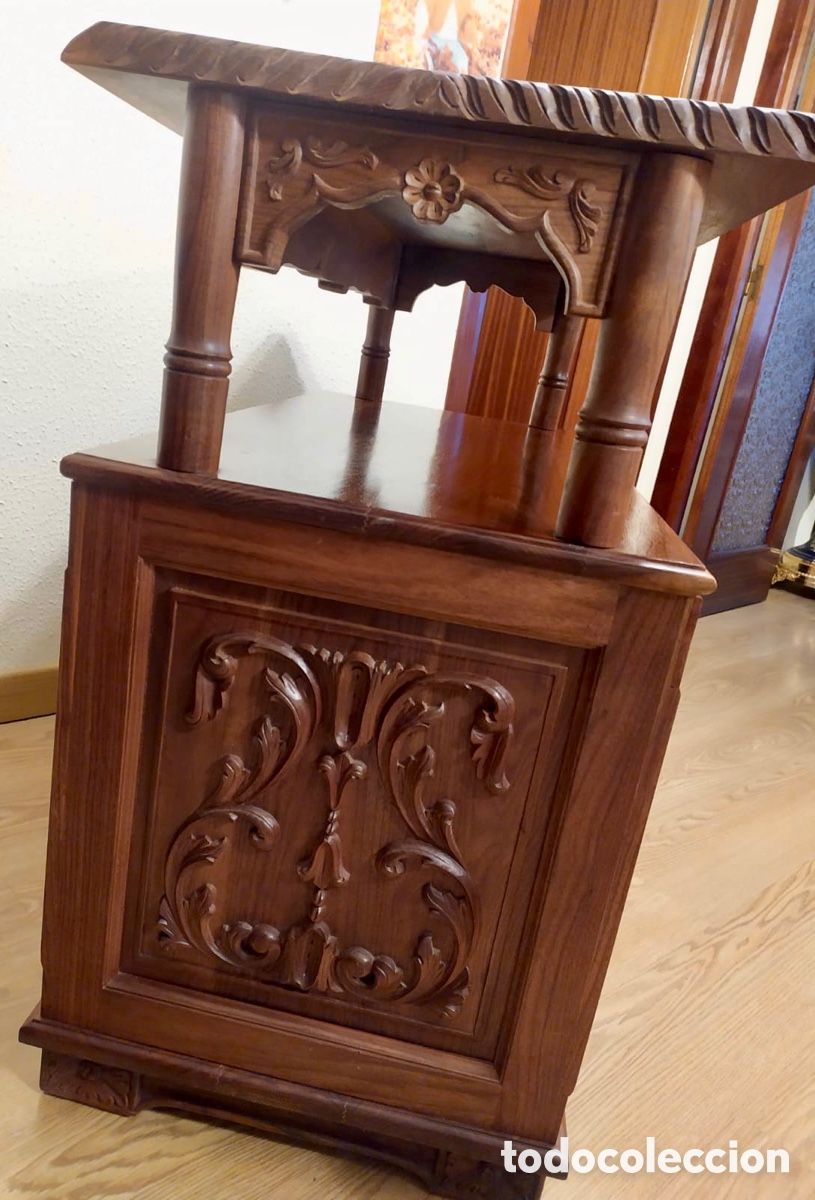 Segunda mano: Mesa madera maciza tallada de nogal americano - Foto 12