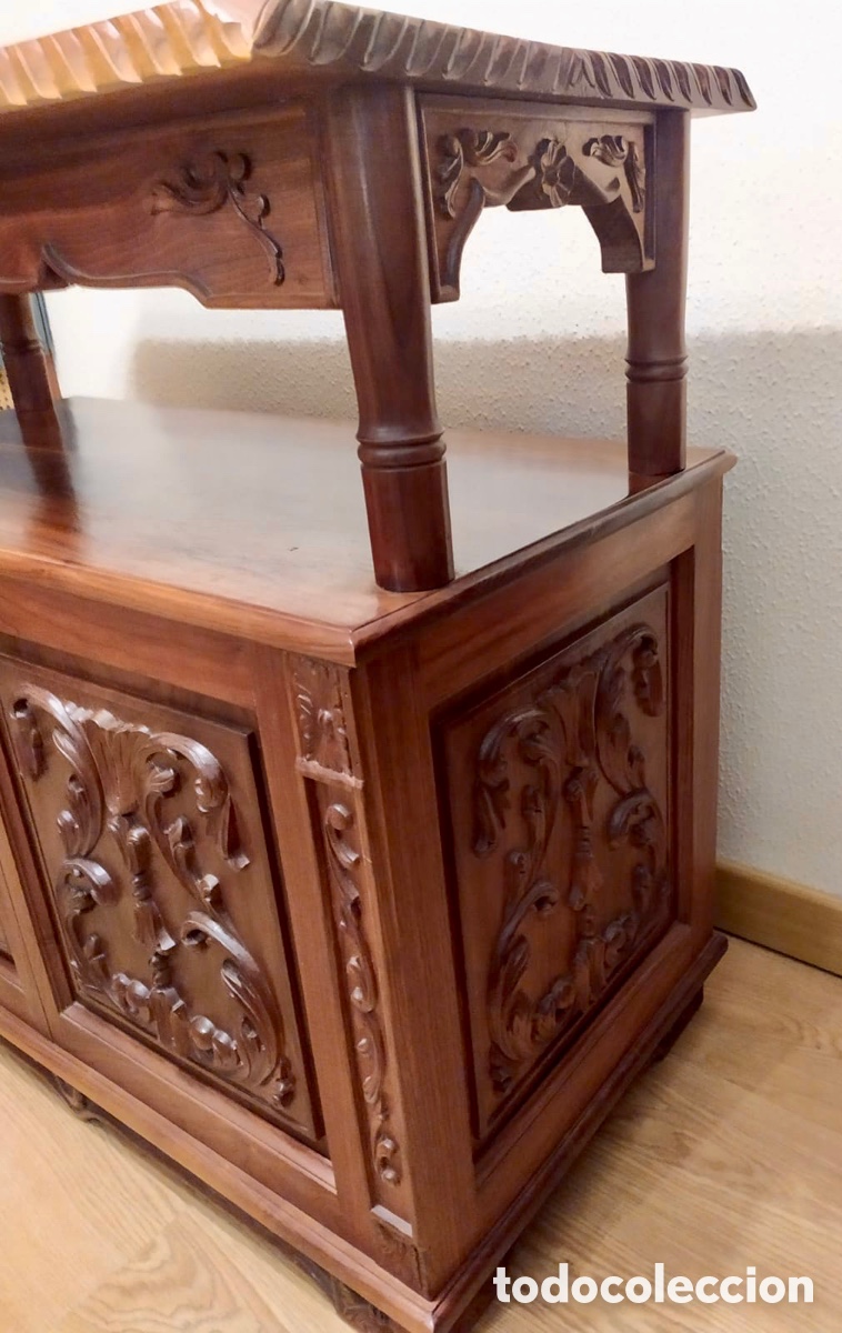 Segunda mano: Mesa madera maciza tallada de nogal americano - Foto 14