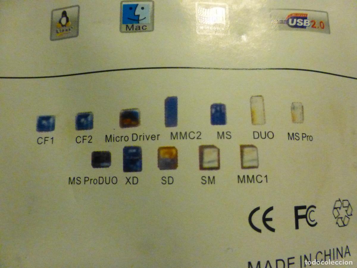 Segunda mano: Lector USB de Tarjetas SD, CF1, CF2, Microdriver, MMC2, MS, Duo, MS pro, XD, SM, MMC1 - Foto 4