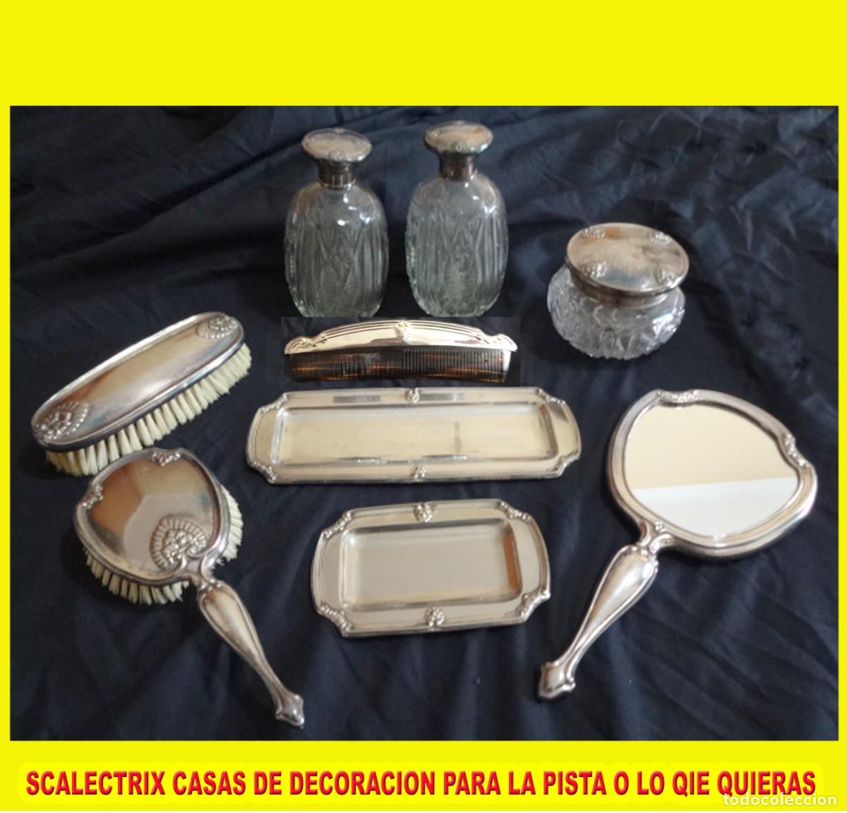Segunda mano: TOCADOR JUEGO DE ALPACA DE 9 PIEZAS - Foto 1