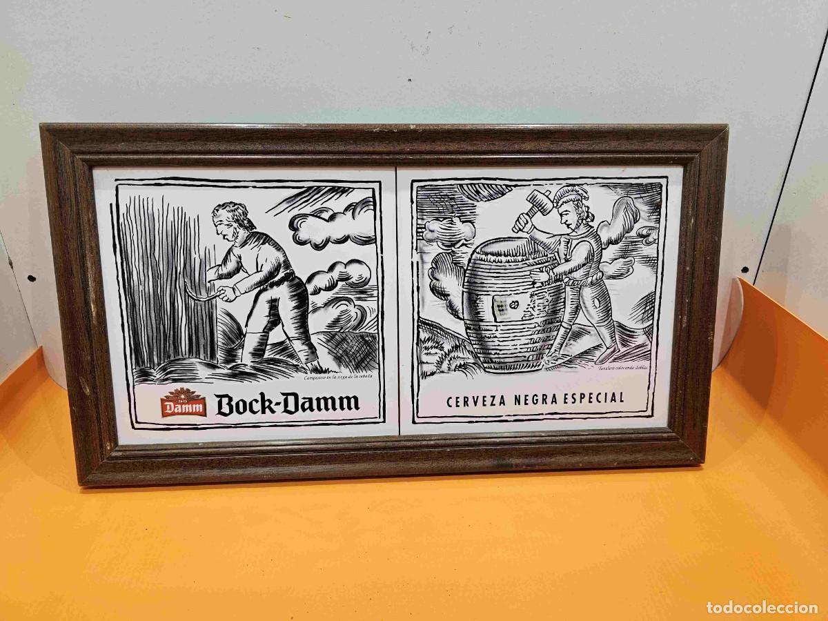 Segunda mano: CUADRO CON DOS AZULEJOS DE BOCK DAMM - Foto 2