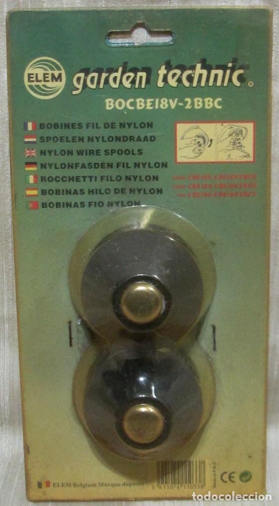 Segunda mano: 2 BOBINAS HILO de NYLON Marca Elem Garden Technic Modelo BOCBE18V-2BBC - Foto 1