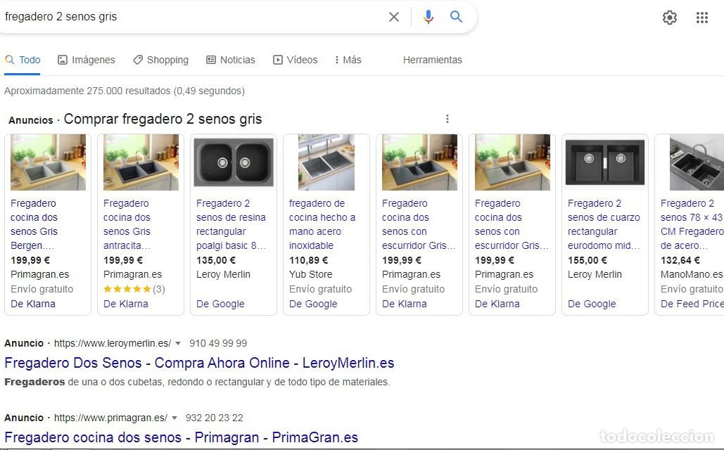 Segunda mano: Fregadero cocina 2 senos gris - Foto 4